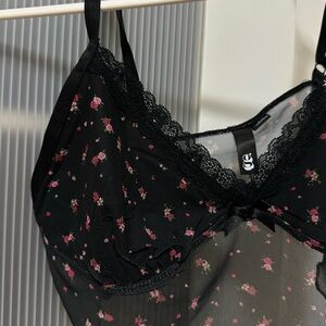 Floral Black sleep top